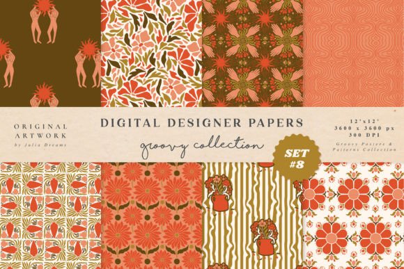 Autumn Sun Digital Papers Patterns