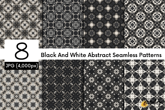 Black and White Abstract Patterns Set: Versatile, High-Resolution Design Assets for Every Creative Project