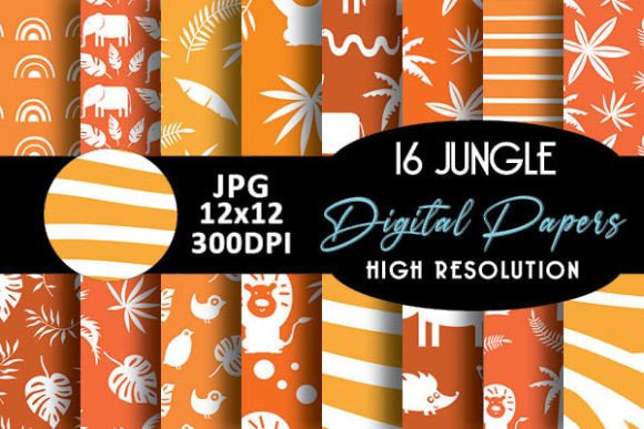 Bring the Wild to Your Creative Projects with Orange Safari Digital Papers Patterns