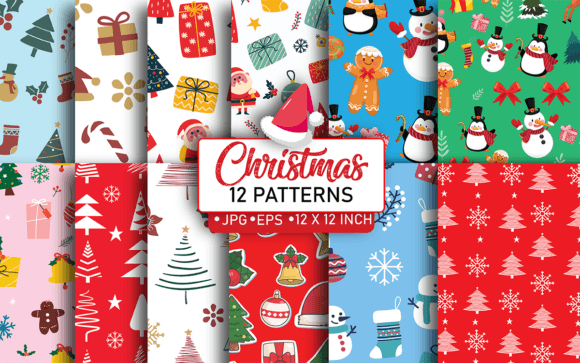 Christmas Digital Paper Vectors: Seamless Patterns for Festive Creativity