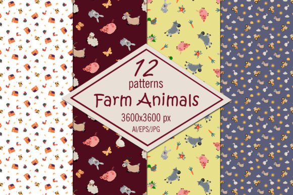 Farm Digital Paper Seamless Patterns: Practical, Versatile Design Resources for Creative Professionals and Hobbyists