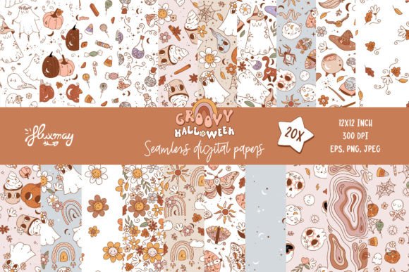 Groovy Halloween Patterns - Digital Paper
