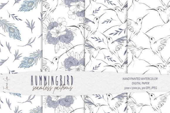 Hummingbird Seamless Patterns