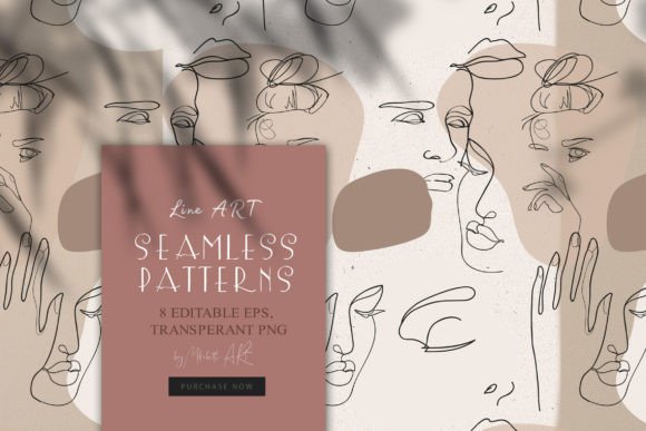 Line Art Seamless Patterns