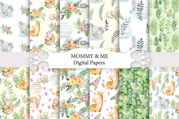 Mommy and Me Seamless Patterns