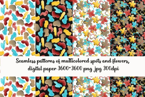 Patterns Multicolored Spots & Flowers