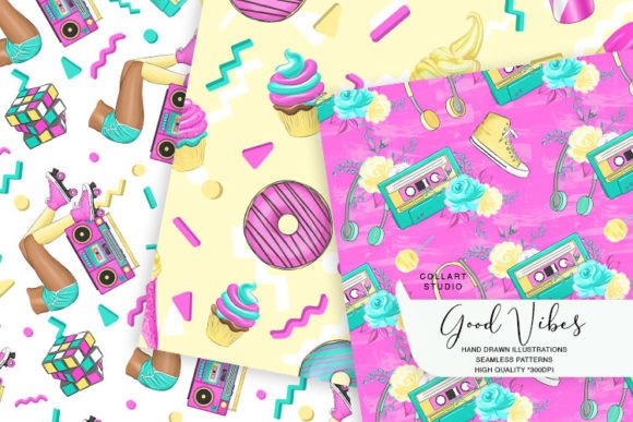 Retro Digital Papers: 80s & 90s Patterns