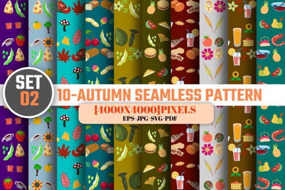 Seamless Autumn Digital Paper Patterns-3: A Practical Guide for Designers and Crafters