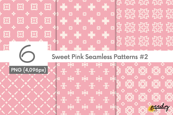 Sweet Pink Seamless Patterns Set
