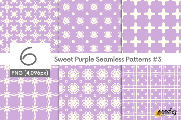 Sweet Purple Seamless Patterns Set