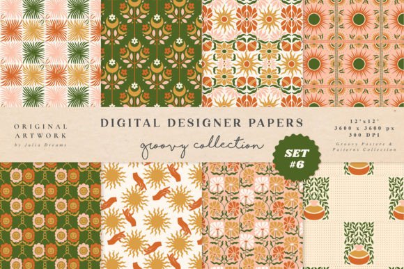 Vintage Garden Digital Papers Patterns