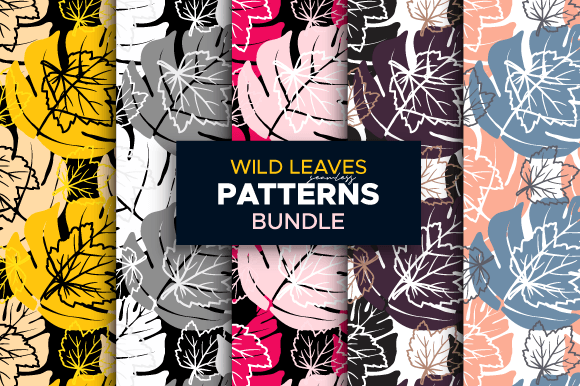 Wild Leaves Seamless Patterns Bundle